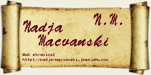 Nadja Mačvanski vizit kartica